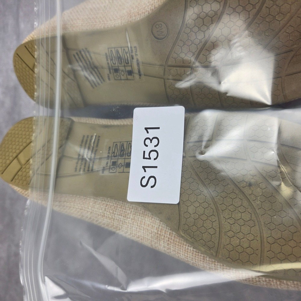 Free Reign Womens Ballet Flats Beige Woven Bow Slip On Shoes Size 8W FR-REFORM-S - Picture 3 of 8
